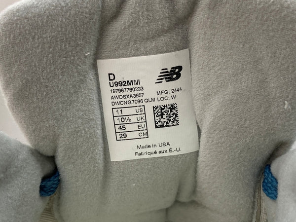 ニューバランス new balance 24年製 U992 ABZORB SBS メッシュ スエード ランニング ローカット シューズ 灰 U992MM メンズ靴 スニーカー グレー 29cm 104S-1038