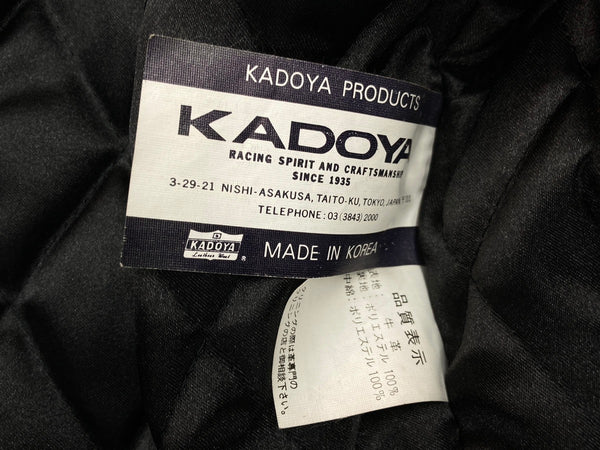 カドヤ KADOYA EVO パデッドライダース シングル ライダースジャケット レザージャケット サイドレース レースアップ 牛革 黒 　 ジャケット 無地 ブラック Lサイズ 104MT-2130