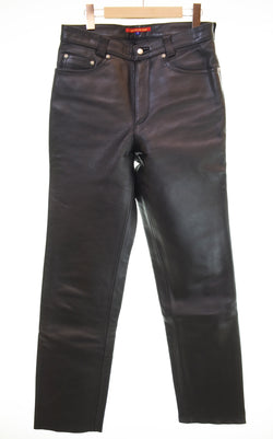 クリームソーダ CREAM SODA ファイヤーステッチ 牛革 レザーパンツ ボトムスその他 ブラック 3 103MB-697