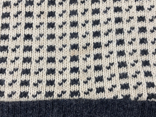 ヴィンテージ vintage 60s 60年代 DEVOLD DESIGN Birdseye Sweater バーズアイ ニット ノルウェー セーター 総柄 ベージュ Sサイズ 104MT-1900