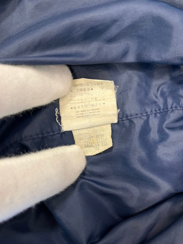 パタゴニア PATAGONIA 90s 90年代 総柄 シンチラ オーバーシャツ タペストリー USA製 アメリカ製 21200 ジャケット ネイビー Lサイズ 101MT-4719