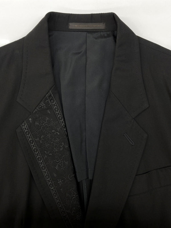 ヨウジヤマモト Yohji Yamamoto Y's TAILORED JACKET テーラード ジャケット スーツ ブレザー 黒 MM-J08-001 サイズ 2 ジャケット 刺繍 ブラック 104MT-2114
