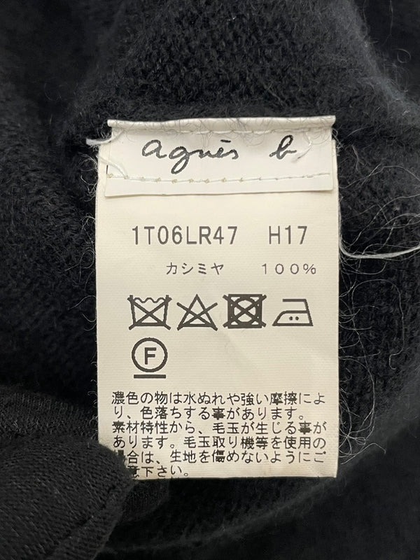 アニエスベー agnes b. カシミヤ プレッション カーディガン ブラック 3 601LT-19