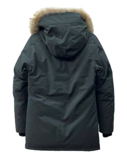 カナダグース CANADA GOOSE JASPER PARKA ジャスパー パーカ ダウン ダブルジップ ファー ワッペン アウトドア アウター 黒 3438JM ジャケット ロゴ ブラック XSサイズ 104MT-1421