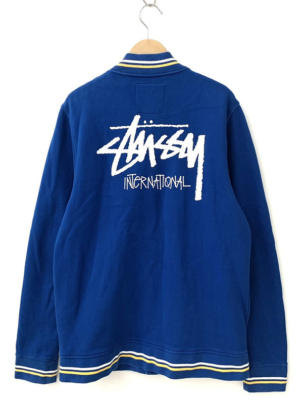 ステューシー STUSSY ブルゾン トラックジャケット スウェット ロゴ ジャケット プリント ブルー LLサイズ 201MT-751