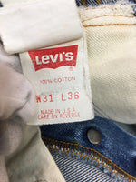 【中古】リーバイス Levi's 501　USA　バレンシア工場555　ビッグE デニム 無地 ブルー 　サイズ31