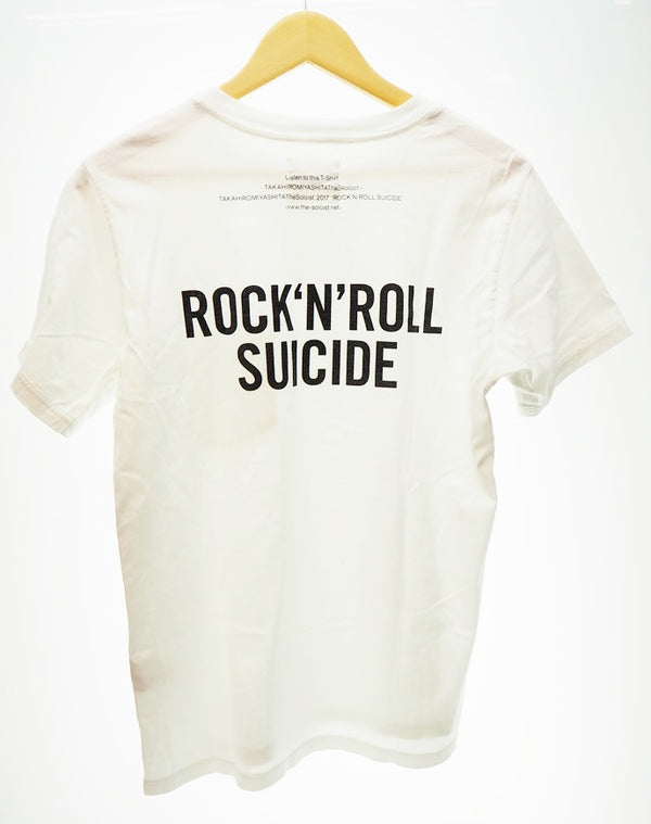 タカヒロミヤシタザソロイスト TAKAHIROMIYASHITATheSoloist. ソロイスト ROCK ’N’ ROLL SUICIDE ロックンロールスーサイド ポケットTシャツ 白 半袖カットソー サイズ44 日本製 Tシャツ プリント ホワイト 101MT-544