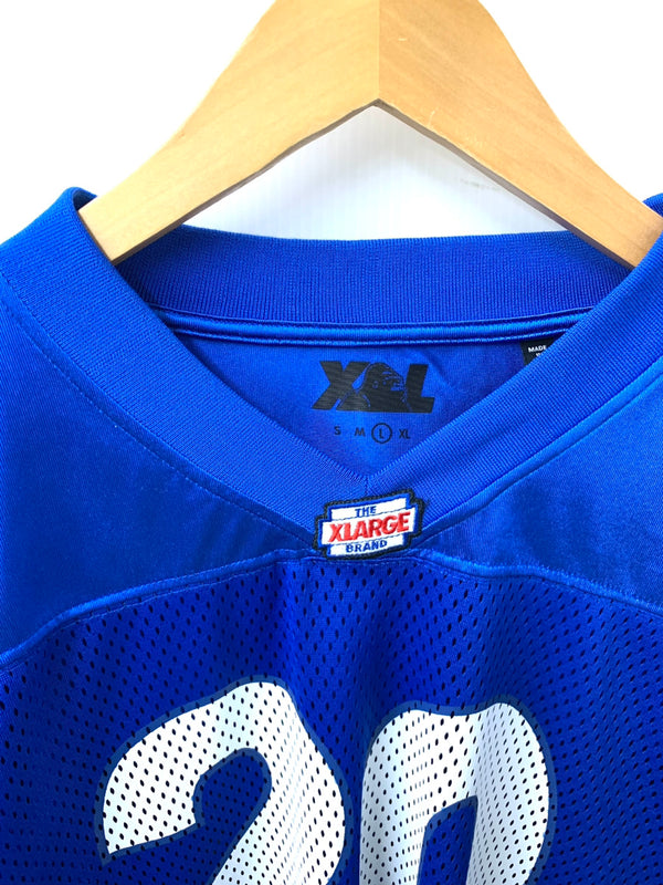 エクストララージ ゲームシャツ ワッペン 刺繍 Tシャツ ロゴ ブルー Lサイズ 201MT-1547