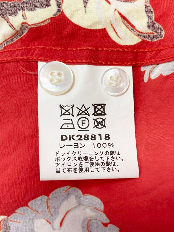サンサーフ SUN SURF DUKE KAHANAMOKU SPECIAL EDITION TROPICAL VIEW LONG SLEEVE アロハシャツ 赤 DK28818 長袖シャツ 総柄 レッド Lサイズ 101MT-2039