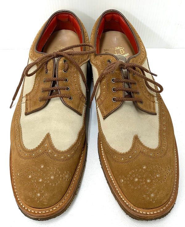 アールジェイビー R.J.B ウィングチップスウェードシューズ 1662　10 メンズ靴 ローファー 無地 ブラウン 201-shoes366