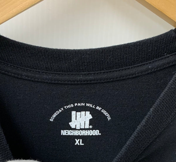 ネイバーフッド NEIGHBORHOOD アンディフィーテッド UNDEFEATED コラボ 希少サイズ アームプリント Tシャツ ロゴ ブラック LLサイズ 201MT-1517
