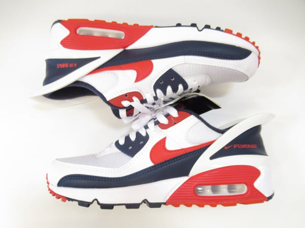 NIKE AIR MAX 90 FLYEASE WHITE/UNIVERSITY RED-WHITE ナイキ エアマックス90 フライイーズ ホワイト/ユニバーシティ-レッド 白×ネイビー×赤 メンズ スニーカー シューズ 靴 サイズ26.5cm CU0814-104 (SH-475)