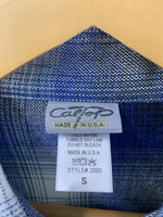 キャルトップ CalTop オンブレ フランネル シャツ #2000 長袖シャツ チェック ブルー Sサイズ 201MT-401