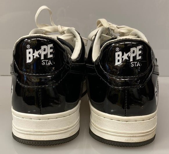 ア ベイシング エイプ A BATHING APE BAPESTA BLACK エナメル ベイプスタ ロー 黒×白 1H70191001 メンズ靴  スニーカー ブラック 101-shoes846