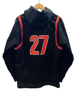 シュプリーム SUPREME 21SS Basketball Jersey Hooded Sweatshirt バスケットボール ジャージ フーデッド スウェットシャツ プルオーバー パーカー フーディ 黒 パーカ ロゴ ブラック Mサイズ 101MT-1583