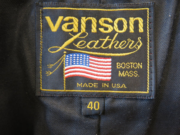 Vanson Leathers バンソン レザーズ ベスト ブラック 黒 ジップ made in USA サイズ40 メンズ (TP-722)