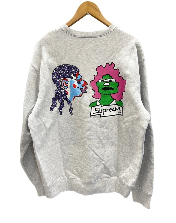 シュプリーム SUPREME Gonz Heads Crewneck 17AW プルオーバー スウェット トレーナー ライトグレー系  XL スウェット プリント グレー LLサイズ 101MT-1877