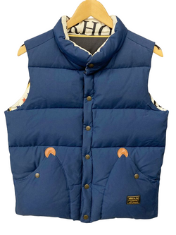 ネイバーフッド NEIGHBORHOOD CLASS-5 . DOWN / CN-VEST ダウンベスト リバーシブル プリント ブルー系 131SECFN-JKM01 ベスト 無地 ブルー Sサイズ 101MT-1276