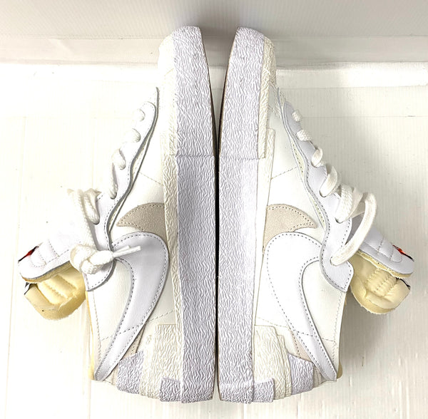 ナイキ NIKE sacai × Nike Blazer Low White Patent Leather DM6443-100 メンズ靴 スニーカー ロゴ ホワイト 26cm 201-shoes552