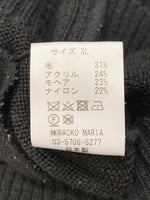 ワコマリア WACKO MARIA MOHAIR KNIT CARDIGAN モヘア ブラック系 黒 ロゴ Made in JAPAN 日本製 XL カーディガン 無地 ブラック LLサイズ 101MT-1408