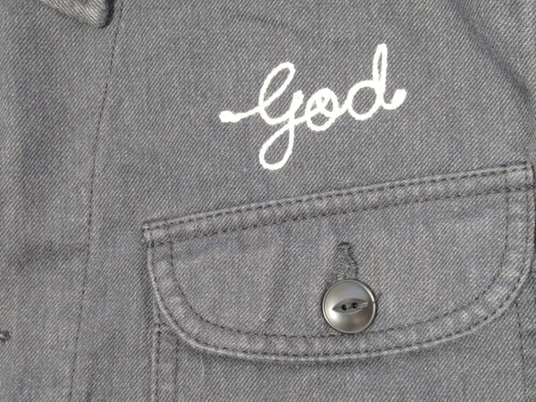 BUNKERSTUD バンカースタッド  "GOD"  Embroidere Jacket 刺繍 ジャケット ブラック メンズ サイズM JK011-025