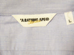 A BATHING APE アベイシングエイプ 長袖 シャツ ハーフジップ コットン ブルー サイズL メンズ (TP-672)