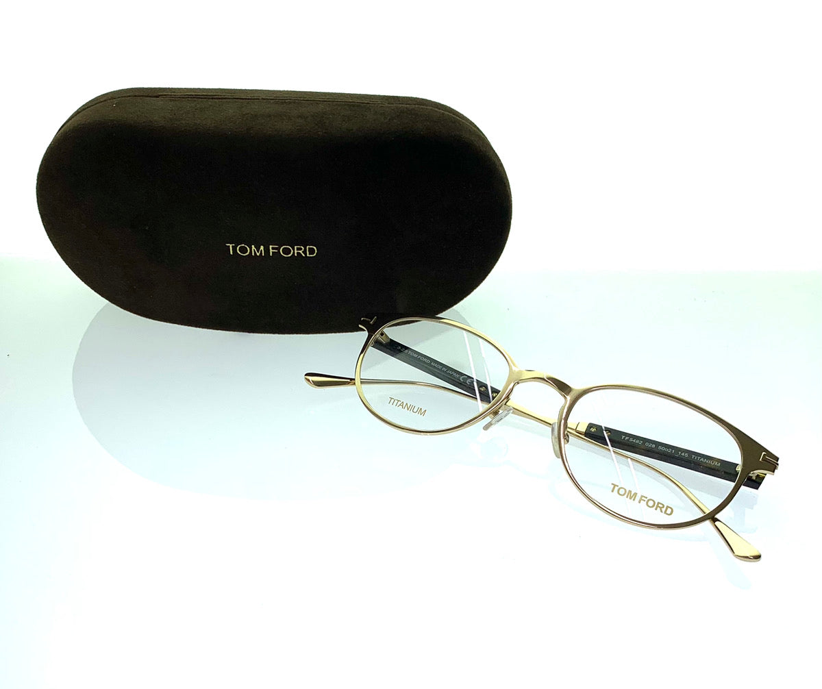 中古】トム・フォード TOM FORD チタンボストンメガネ 度入り TF5482