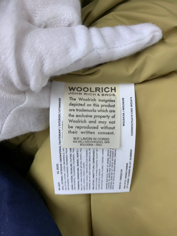 ウールリッチ WOOLRICH ダウンコート ジップアップ フーディー ジャケット 無地 ネイビー Mサイズ 201MT-987