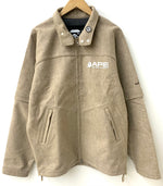 ア ベイシング エイプ A BATHING APE ベイプ BAPE 初期タイプ GORE WINDSTOPPER スイングトップ 2WAY ジャケット ロゴ ベージュ Lサイズ 201MT-1625