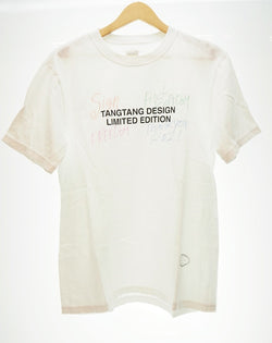 タンタン TANGTANG TANG TANG DRAWING - SIGNED #WHITE ドローイング サイン 日本製 半袖 半袖カットソー 白 Tシャツ プリント ホワイト Mサイズ 101MT-537