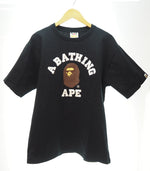 ア ベイシング エイプ A BATHING APE ロゴプリントＴシャツ 半袖 半袖カットソー メンズ トップス 黒 Tシャツ プリント ブラック Lサイズ 101MT-712