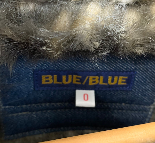 ブルーブルー BLUEBLUE デニムジャケット  カバーオール ジャケット ロゴ ブルー 0サイズ 201MT-1957