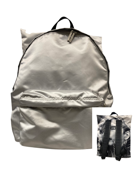 EASTPAK X RAF SIMONS NWT $225Silver Satin Punk Poster Padded Backpack
