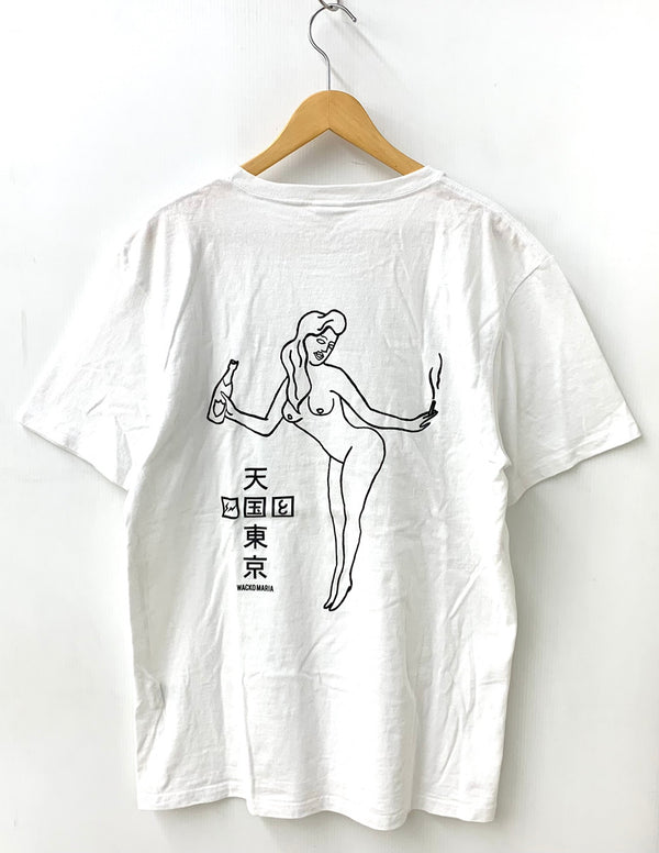 ワコマリア WACKO MARIA GUILTY PARTIES クルーネック Tee 天国東京 ガール Tシャツ プリント ホワイト LLサイズ 201MT-1461