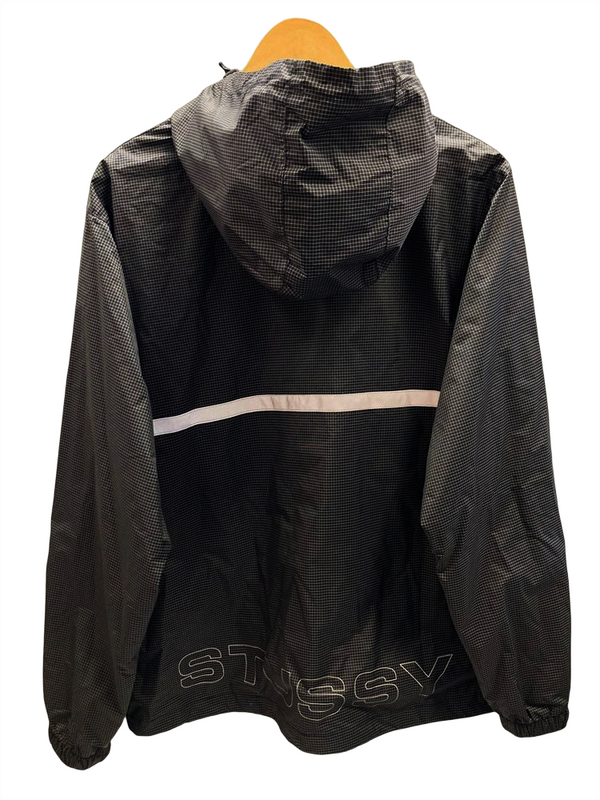 ステューシー STUSSY Contrast Ripstop Anorak ナイロンジャケット アノラック フード ワンポイント ブラック系 黒 115403 ジャケット ロゴ ブラック Mサイズ 101MT-1531