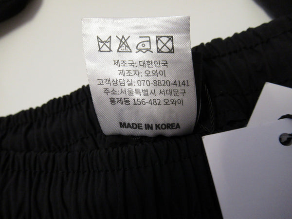 OY オーワイ サイドブロック ジッパー パンツ ブラック コットン 韓国ファッション フリーサイズ ユニセックス OY20a-22 (BT-196)