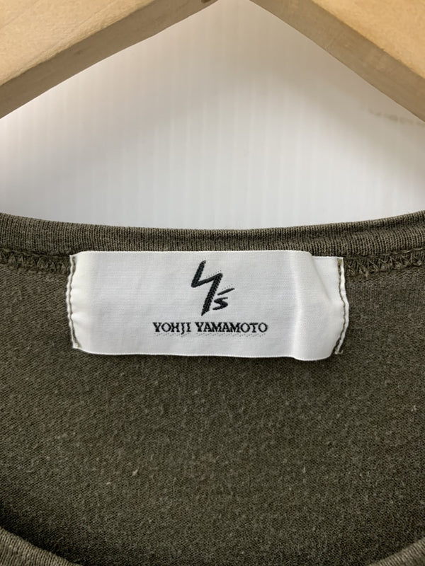 ワイズ Y's ヨウジ ヤマモト Yohji Yamamoto 七分袖 カットソー コットン ロンT 花・植物 ブラウン 201MT-714
