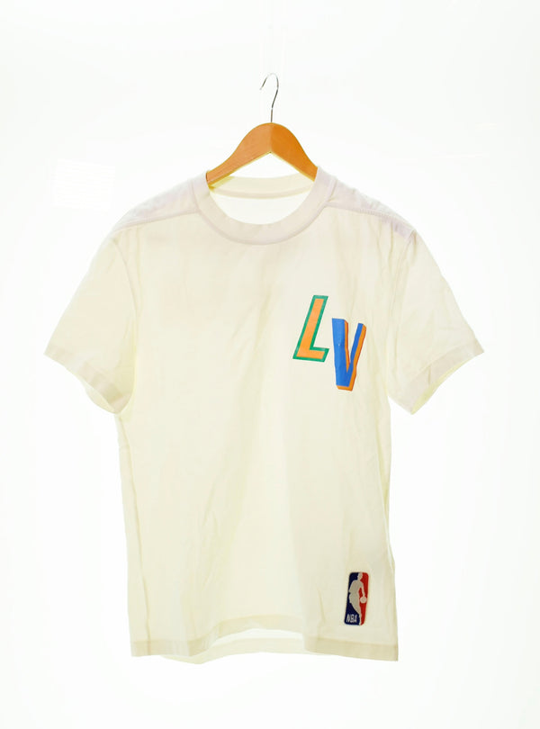 ルイ・ヴィトン  LOUIS VUITTON  NBA レタープリント 半袖Tシャツ 白 RM212M DT3 HLY20W Tシャツ プリント ホワイト Sサイズ 103MT-70
