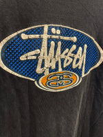 ステューシー STUSSY USA製 ストックロゴ バックプリント Tシャツ 半袖カットソー チャコールグレー系 Tシャツ ロゴ グレー 101MT-1585