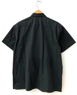 グラフペーパー Graphpaper STRETCH TYPEWRITER S/S BOX SHIRT 日本製 GM201-50081B 半袖シャツ 無地 ブラック 201MT-1072