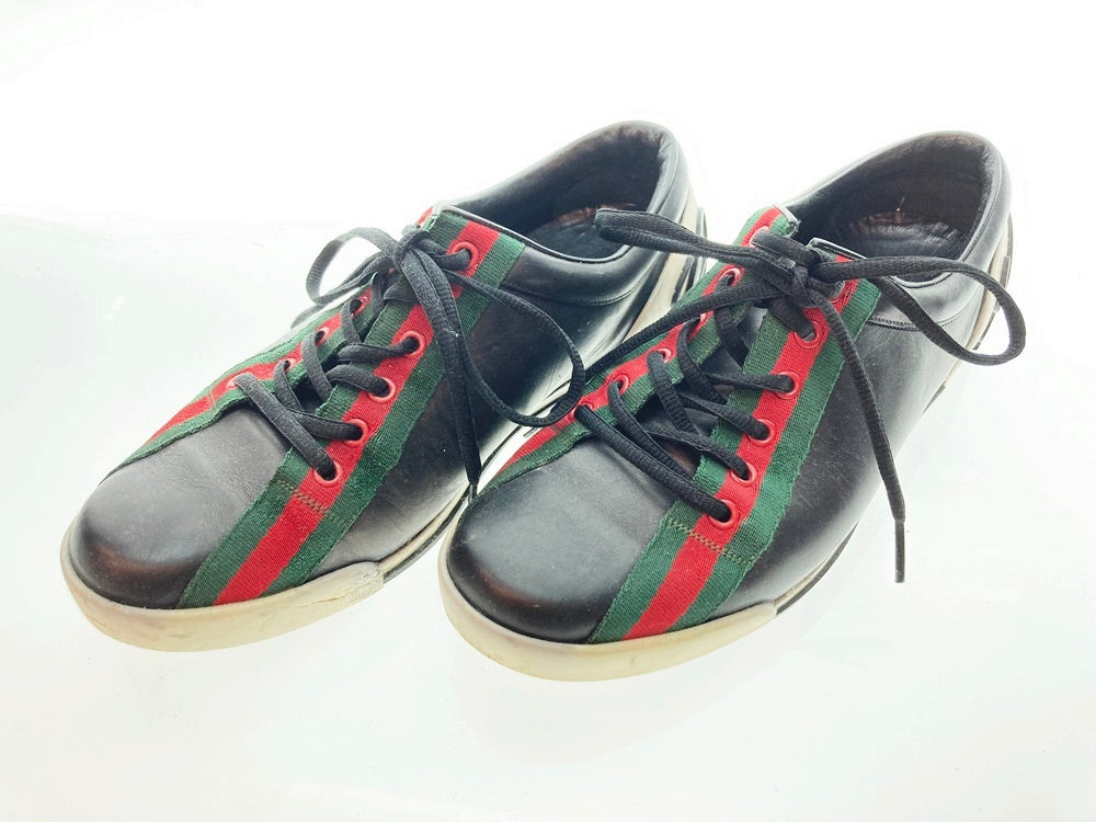 グッチ GUCCI BOULEVARD シェリーライン ローカット レザー 黒 ブラック シューズ スニーカー 表記サイズ40 157499 メンズ靴  スニーカー ブラック 101-shoes458 | 古着通販のドンドンサガール