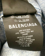 バレンシアガ BALENCIAGA 18SS バックロゴウォッシュドデニムシャツ 長袖シャツ ロゴ ブルー 201MT-1636