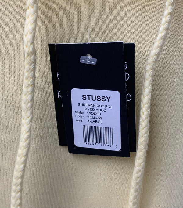 ステューシー STUSSY Classic Dot Mens 50 50  パーカ ロゴ イエロー LLサイズ 201MT-1629