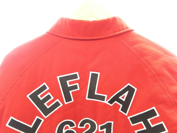 LEFLAH レフラー ROUNDABOUT NO REGRET 中綿コットン コーチジャケット ジャケット JKT レッド 赤 カモフラ アウター ワッペン バックロゴ 刺繍 メンズ サイズL (TP-855)