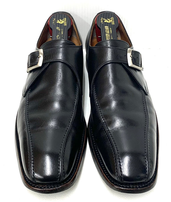スコッチグレイン SCOTCHGRAIN モンクシューズ シューキーパー付き 24.5cm 7977 メンズ靴 ビジネスシューズ 無地 ブラック 201-shoes354