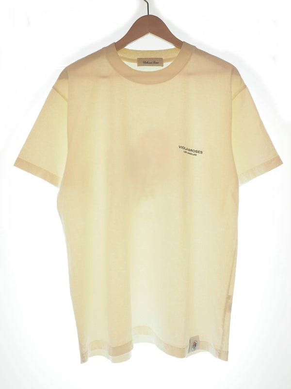 ビオラアンドローゼス VIOLA AND ROSES プリントTシャツ バックプリント Tシャツ 半袖カットソー トップス アメリカ製 ユニセックス Tシャツ ロゴ ホワイト Lサイズ 101MT-763