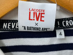 ア ベイシング エイプ A BATHING APE ラコステ LACOSTE ボーダー PH902P 半袖ポロシャツ ロゴ ホワイト 4サイズ 201MT-2038