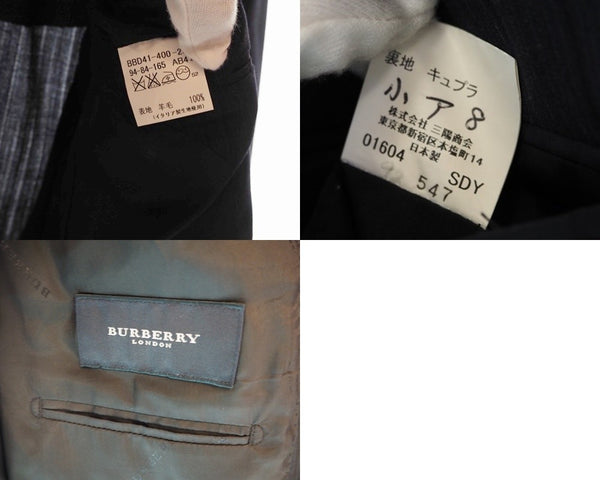 バーバリー Burberry 2つボタン 濃紺系 イタリア製生地使用 メンズ ジャケット パンツ トップス ボトムス スーツ・セットアップ ストライプ ネイビー 101MB-26