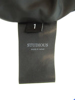 STUDIOUS ステュディオス ステンカラージャケット  ハウンドトゥースチェック 千鳥格子 グレー ジャケット 上着 メンズ サイズ1 (TP-858)