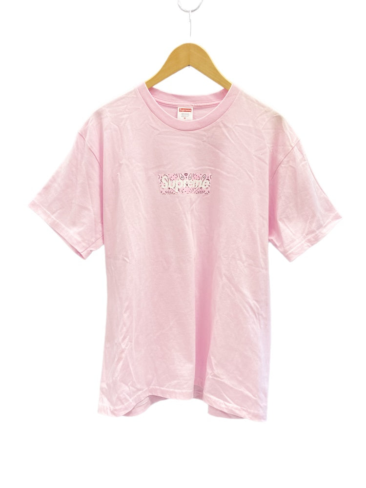 シュプリーム SUPREME BANDANA BOXLOGO TEE バンダナ ボックスロゴ Tシャツ トップス カットソー 半袖 メンズ Tシャツ  プリント ピンク Mサイズ 101MT-1684